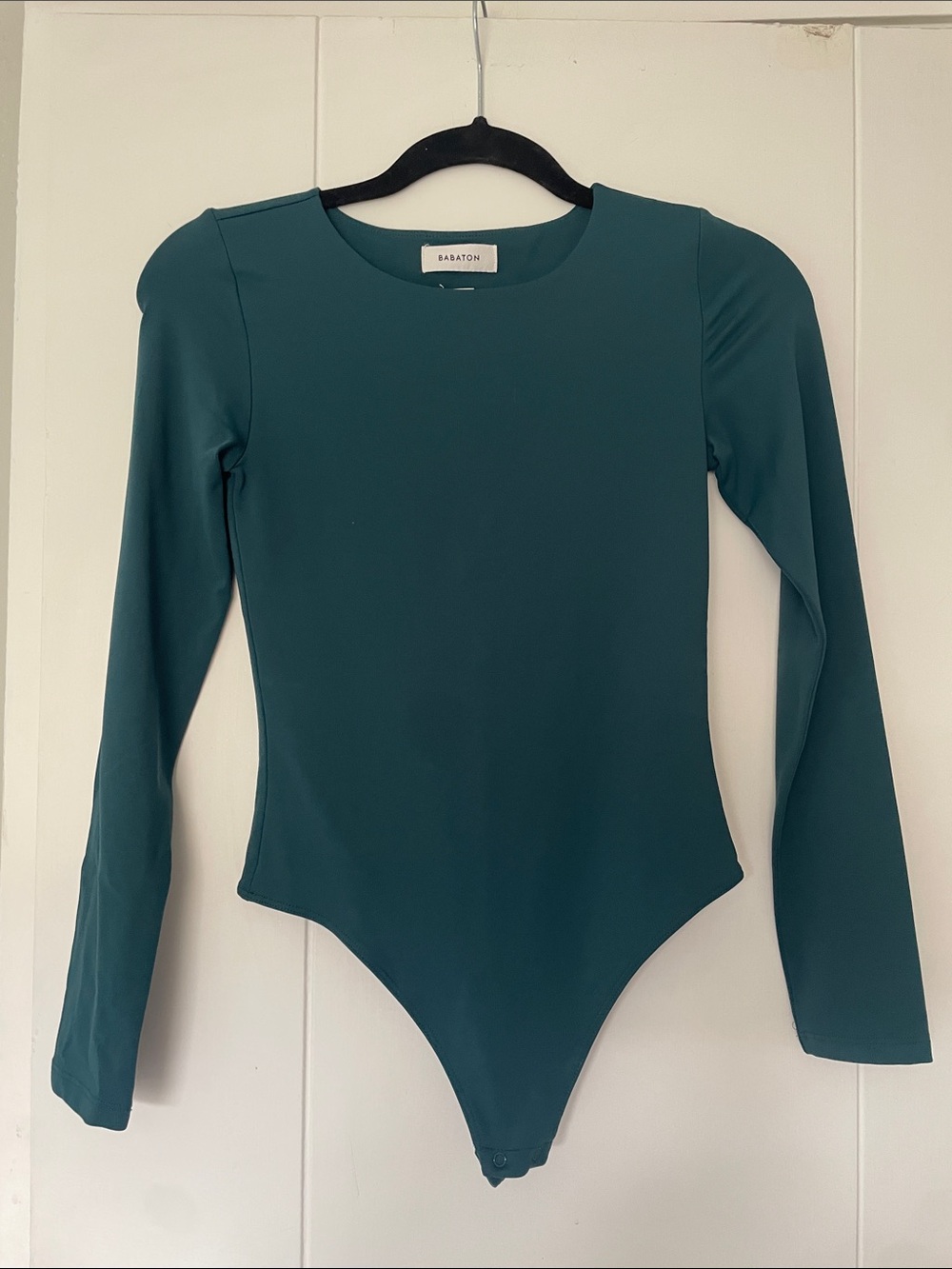 Babaton Teal Green Long-Sleeve One-Piece Bodysuit